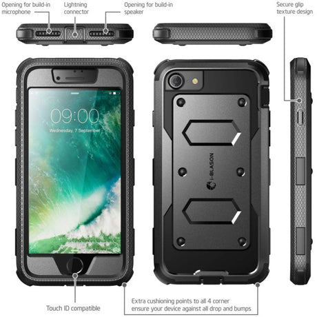 i-Blason Armorbox Carrying Case (Holster) Apple iPhone 8 Smartphone - Black