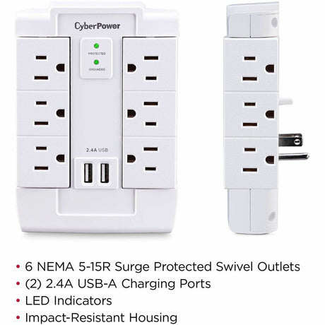 CyberPower CSP600WSURC2 Professional 6 - Outlet Surge with 1200 J