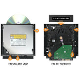 Icy Dock FLEX-FIT Duo MB343SPO Drive Bay Adapter for 5.25" Internal - Black