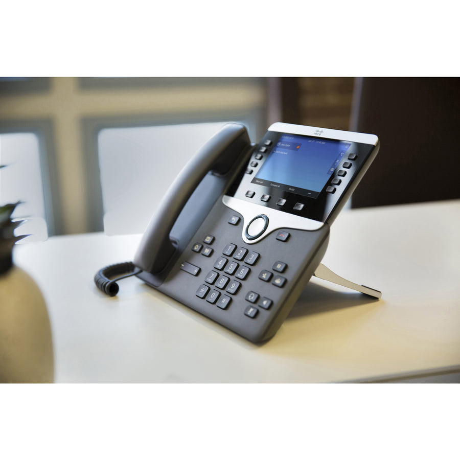 Cisco 8841 IP Phone - Remanufactured - Corded - Corded - Wall Mountable - Black, Silver