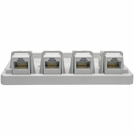 Eaton Tripp Lite Series Pre-Configured Unshielded Cat6 4-Port Surface-Mount Box, 110 IDC, RJ45, White