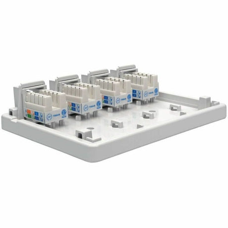 Eaton Tripp Lite Series Pre-Configured Unshielded Cat6 4-Port Surface-Mount Box, 110 IDC, RJ45, White