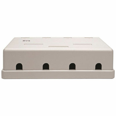 Eaton Tripp Lite Series Pre-Configured Unshielded Cat6 4-Port Surface-Mount Box, 110 IDC, RJ45, White
