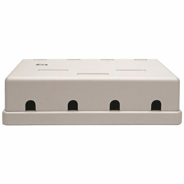 Eaton Tripp Lite Series Pre-Configured Unshielded Cat6 4-Port Surface-Mount Box, 110 IDC, RJ45, White