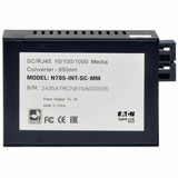 Eaton Tripp Lite Series Gigabit Multimode Fiber to Ethernet Media Converter, 10/100/1000 SC, International Power Supply, 850 nm, 550M (1804.46 ft.)