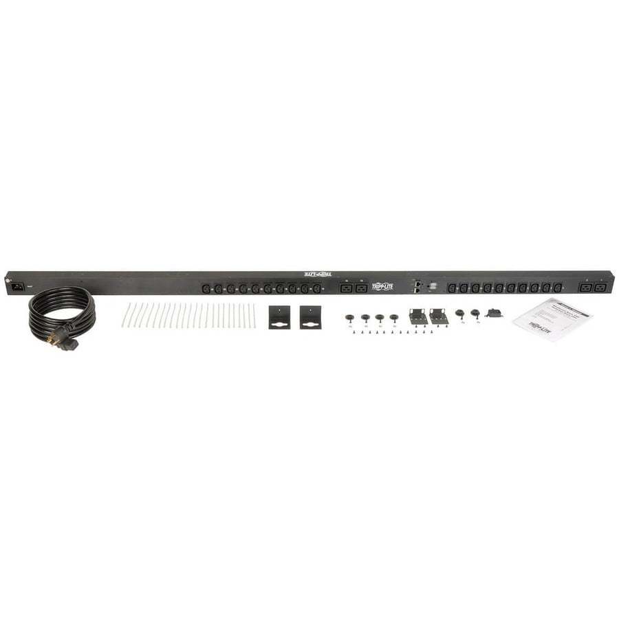 Eaton 3.7kW Single-Phase 208/230V Monitored PDU - LX Platform, 20 C13, 4 C19 Outlets, C20 Input with L6-20P Adapter, 0U 1778mm Height, TAA