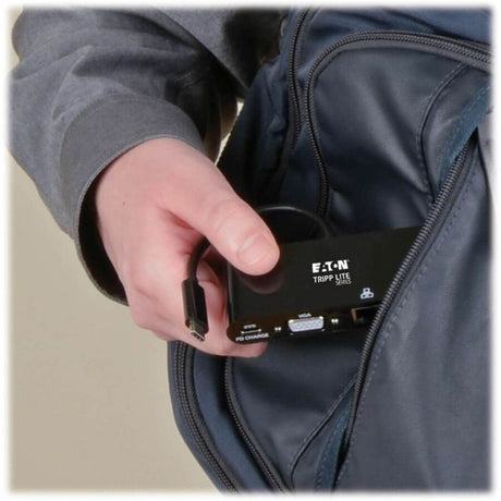 Eaton Tripp Lite Series USB-C Multiport Adapter, VGA, USB 3.x (5Gbps) Hub Port, Gigabit Ethernet and 60W PD Charging, Black