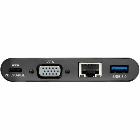 Eaton Tripp Lite Series USB-C Multiport Adapter, VGA, USB 3.x (5Gbps) Hub Port, Gigabit Ethernet and 60W PD Charging, Black