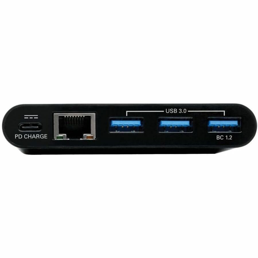 Eaton Tripp Lite Series 3-Port USB-C Hub - USB 3.x (5Gpbs) Hub Ports, Gigabit Ethernet, 60W PD Charging, Black
