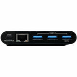 Eaton Tripp Lite Series 3-Port USB-C Hub - USB 3.x (5Gpbs) Hub Ports, Gigabit Ethernet, 60W PD Charging, Black