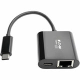 Eaton Tripp Lite Series USB-C to Gigabit Network Adapter with USB-C PD Charging - Thunderbolt 3, Black
