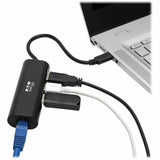 Eaton Tripp Lite Series 3-Port USB 3.x (5Gbps) Hub with LAN Port, USB-C to 3x USB-A Ports and Gigabit Ethernet, Black