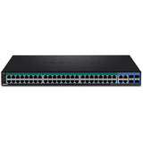 TRENDnet 52-Port Web Smart PoE+ Switch; 48 x Gigabit PoE+ Ports; 4 x Shared Gigabit Ports (RJ-45 or SFP); VLAN; QoS; LACP; IPv6 Support; 740W PoE Power Budget; Lifetime Protection; TPE-5048WS