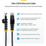 StarTech.com 6 in CAT6 Cable - Slim CAT6 Patch Cord - Gray Snagless RJ45 Connectors - Gigabit Ethernet Cable - 28 AWG - LSZH (N6PAT6INGRS)