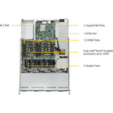 Supermicro SuperServer 6019P-WT Server Barebone System - 1U Rack-mountable - Socket P LGA-3647 - 2 x Processor Support
