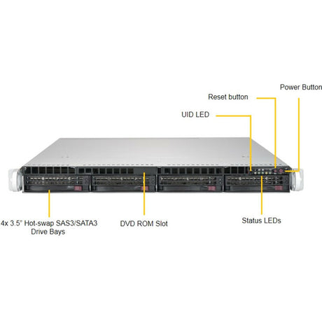 Supermicro SuperServer 6019P-WT Server Barebone System - 1U Rack-mountable - Socket P LGA-3647 - 2 x Processor Support