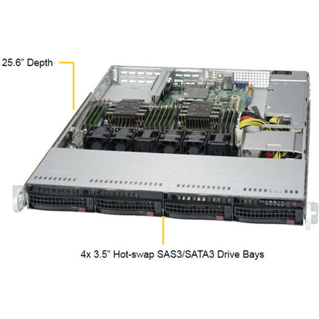 Supermicro SuperServer 6019P-WT Server Barebone System - 1U Rack-mountable - Socket P LGA-3647 - 2 x Processor Support