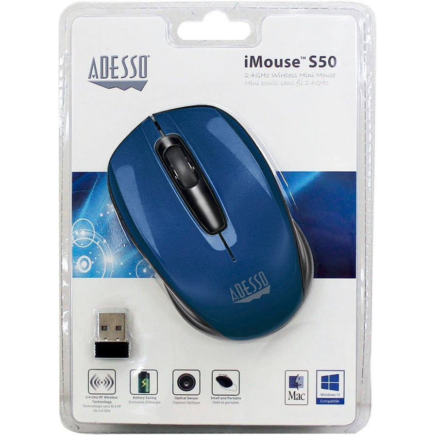 WRLS OPTICAL WHEEL MOUSE BLUE