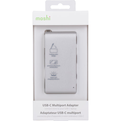 Moshi USB-C Multimedia Adapter, HDMI 4K up to 30 Hz, USB-A x2, SD Card Reader, Aluminum Casings, Works with MacBook, MacBook Air, MacBook Pro, Surface