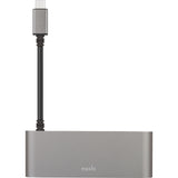 Moshi USB-C Multimedia Adapter, HDMI 4K up to 30 Hz, USB-A x2, SD Card Reader, Aluminum Casings, Works with MacBook, MacBook Air, MacBook Pro, Surface