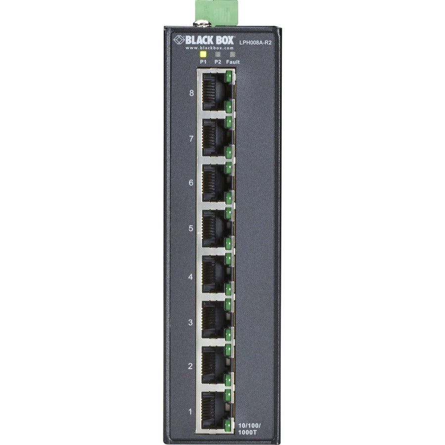 Black Box Industrial Unmanaged Gigabit PoE+ Switch - 8-Port