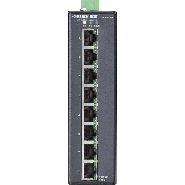 Black Box Industrial Unmanaged Gigabit PoE+ Switch - 8-Port