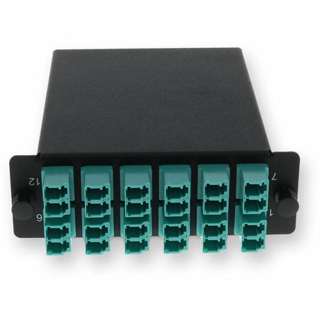 AddOn 4-Bay Cassette 3x 12-Fiber MPO In, 12 LC Duplex Out, Multi-mode Duplex OM4