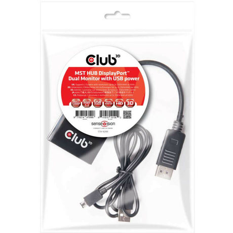 Club 3D Multi Stream Transport (MST) Hub DisplayPort 1.2 Dual Monitor USB Powered