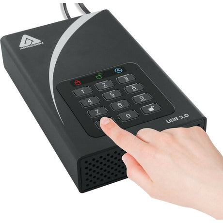 Apricorn Aegis Padlock DT ADT-3PL256-12TB 12 TB Desktop Hard Drive - External - Black - TAA Compliant