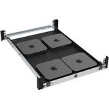 Rack Solutions 1U Mini Rack Access Tool-Less Shelf for Four Apple Mac Mini with USB