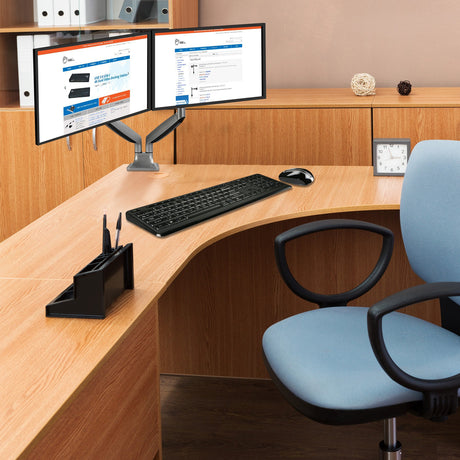 SIIG High Premium Aluminum Gas Spring Desk Mount - Dual Monitor - Fits 13" to 32" monitors - Max load 19.8Ibs(each)