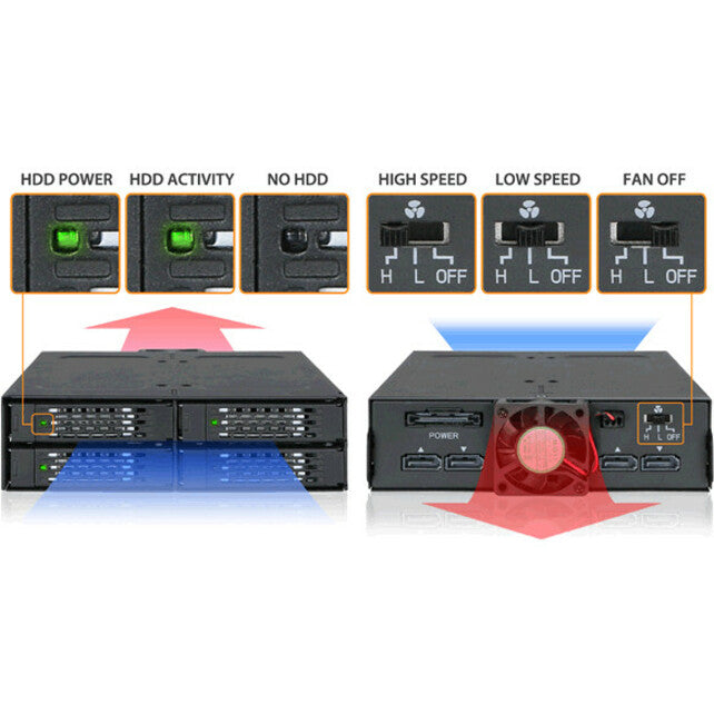 Icy Dock ToughArmor MB607SP-B Drive Enclosure for 5.25" - Serial ATA/600 Host Interface Internal - Black