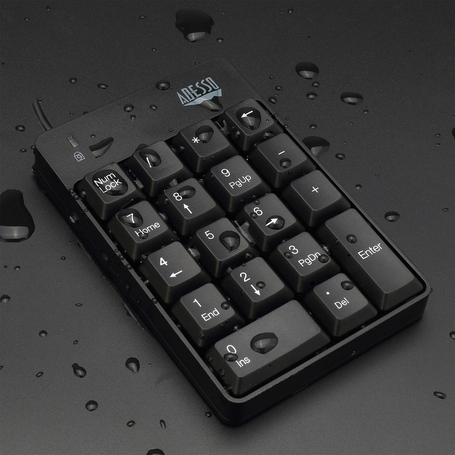 Adesso USB Spill Resistant 18-Key Numeric Keypad