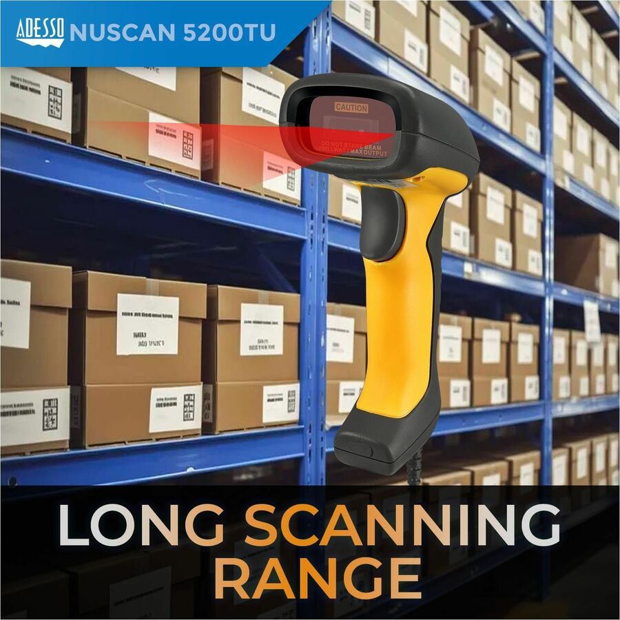 Adesso NuScan 5200TU- Antimicrobial & Waterproof 2D Barcode Scanner