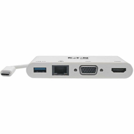 Eaton Tripp Lite Series USB-C Multiport Adapter - 4K HDMI, VGA, USB 3.x (5Gbps) Hub Port, GbE, HDCP, White