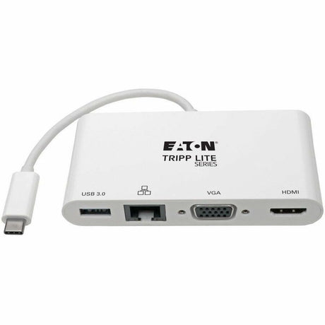 Eaton Tripp Lite Series USB-C Multiport Adapter - 4K HDMI, VGA, USB 3.x (5Gbps) Hub Port, GbE, HDCP, White
