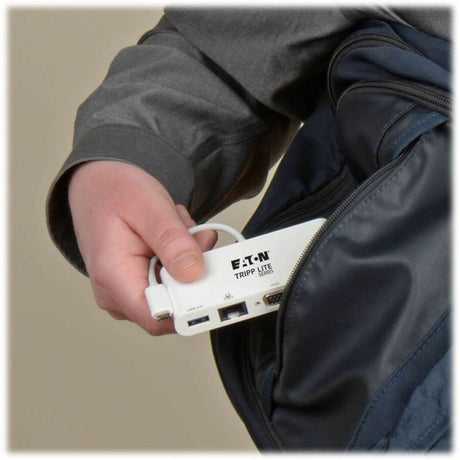 Eaton Tripp Lite Series USB-C Multiport Adapter - 4K HDMI, VGA, USB 3.x (5Gbps) Hub Port, GbE, HDCP, White