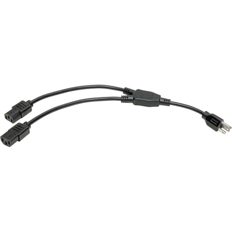 Eaton Tripp Lite Series Power Cord Splitter, C14 to 2xC13 PDU Style - 10A, 250V, 18 AWG, 18-in. (45.72 cm), Black