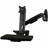 StarTech.com Wall Mount Workstation, Full Motion Standing Desk, Ergonomic Height Adjustable Monitor & Keyboard Tray Arm, For VESA Display