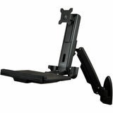 StarTech.com Wall Mount Workstation, Full Motion Standing Desk, Ergonomic Height Adjustable Monitor & Keyboard Tray Arm, For VESA Display
