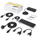 StarTech.com Dual Monitor USB C Docking Station w/ 60W Power Delivery - USB 3.1 Gen 1 Type C to HDMI or DVI - 5x USB - Windows Laptop Dock