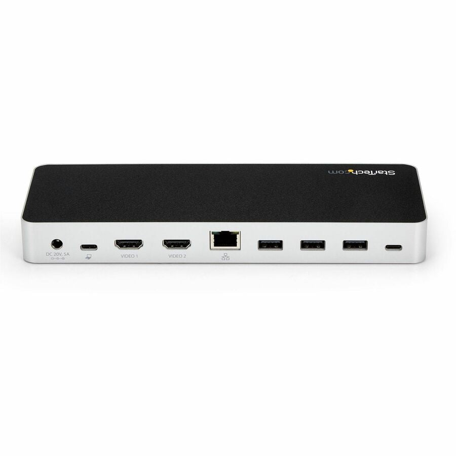 StarTech.com Dual Monitor USB C Docking Station w/ 60W Power Delivery - USB 3.1 Gen 1 Type C to HDMI or DVI - 5x USB - Windows Laptop Dock