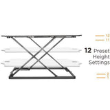 Amer Mounts Ultra Slim Height Adjustable Standing Desk- White Finish