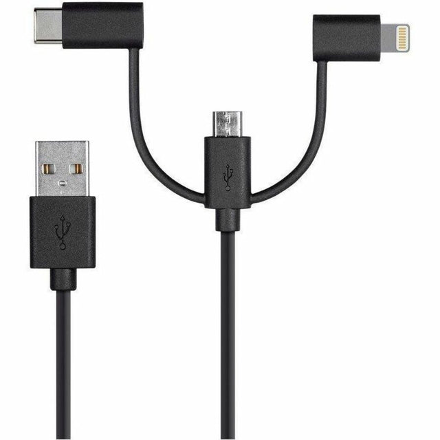 Monoprice Essential Lightning/Micro-USB/USB-C Data Transfer Cable