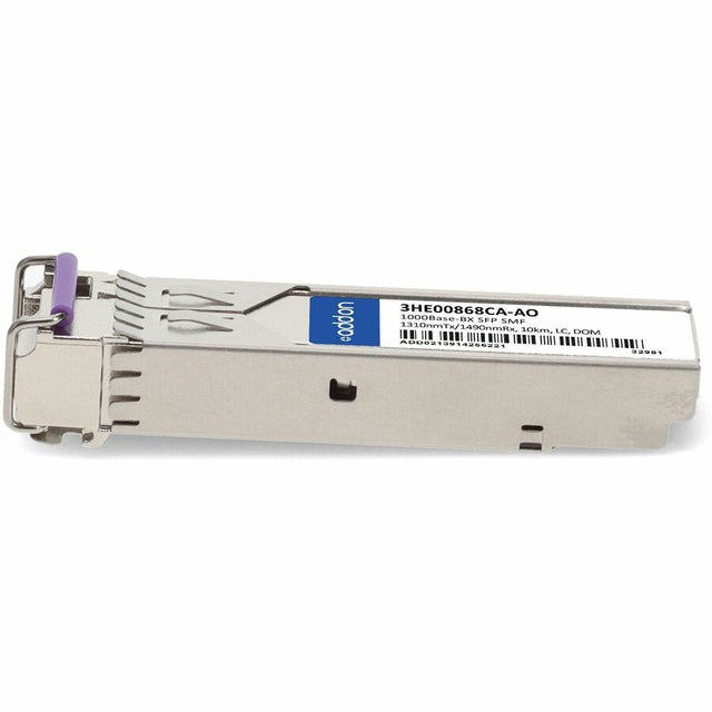 AddOn Alcatel-Lucent Nokia 3HE00868CA Compatible TAA Compliant 1000Base-BX SFP Transceiver (SMF, 1310nmTx/1490nmRx, 10km, LC, DOM)