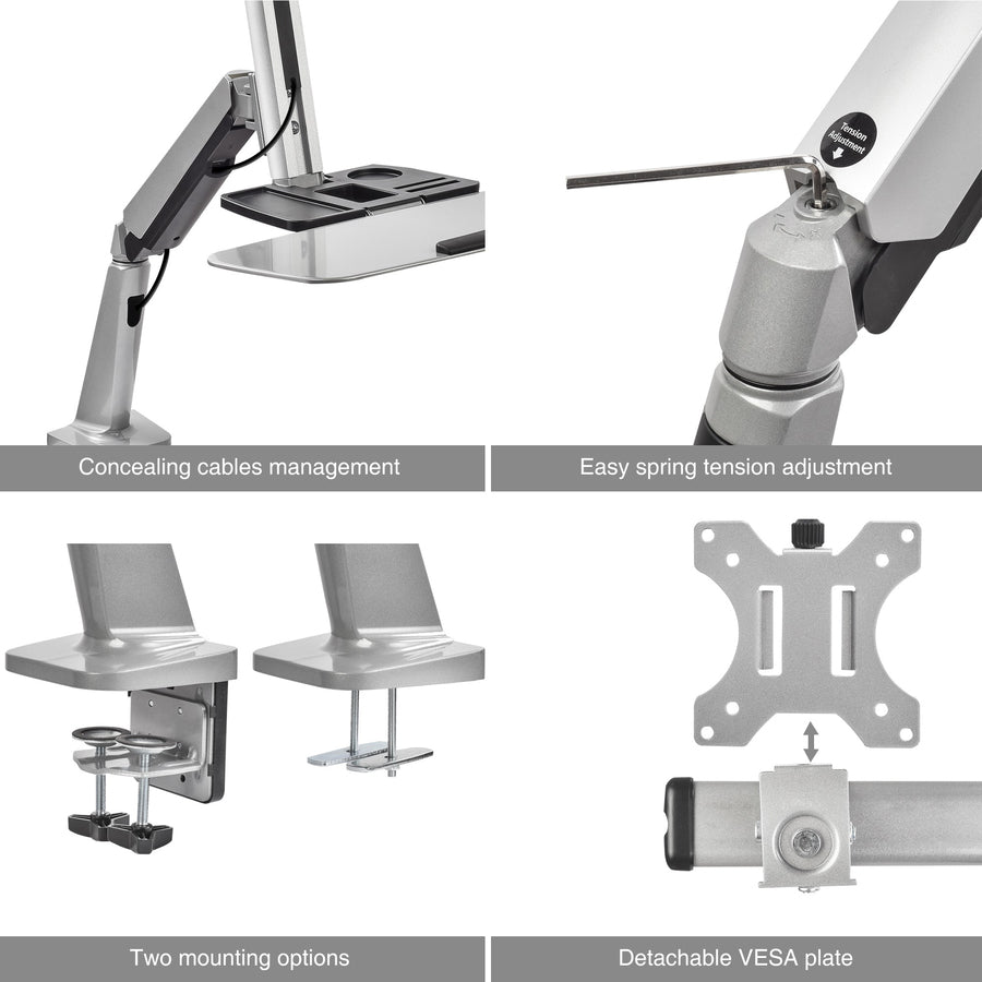 Ergonomic Standing Desk Converter With Height Adjustable Keyboard & Counterbalance Monitor Mount