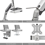 Ergonomic Standing Desk Converter With Height Adjustable Keyboard & Counterbalance Monitor Mount