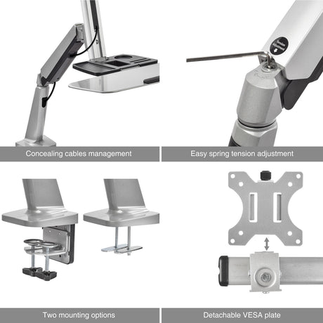 Ergonomic Standing Desk Converter With Height Adjustable Keyboard & Counterbalance Monitor Mount