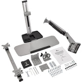 Ergonomic Standing Desk Converter With Height Adjustable Keyboard & Counterbalance Monitor Mount