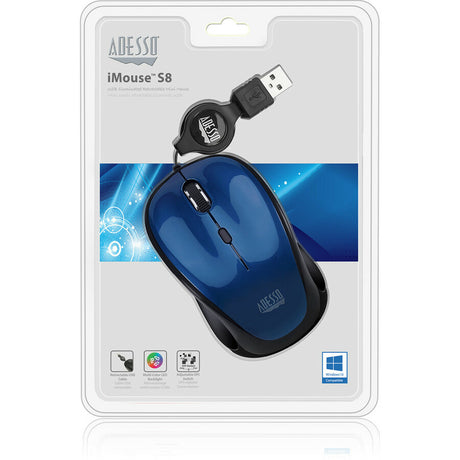 RETRACTABLE OPTICAL MOUSE BLUE